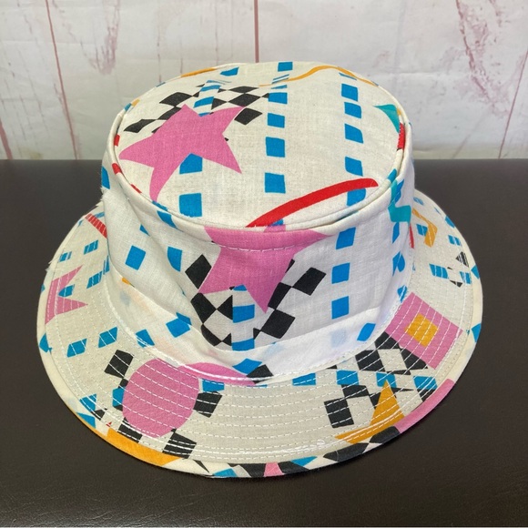 Vintage Bucket Hat Cap M Medium 7 7 1/8 Union Made USA Retro Style Abstract Flaw - Picture 4 of 10